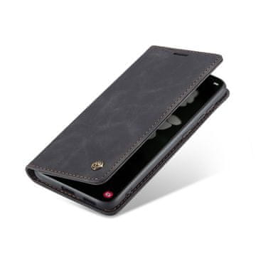 CaseMe Futrola za Samsung Galaxy S22+ Plus 5G, Kožna futrola-novčanik, Crna