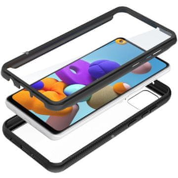 Overboard Futrola za Samsung Galaxy A21S, Otporna na udarce, s folijom, crna