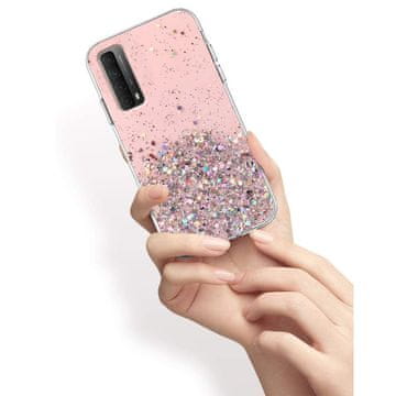 Overboard Maska za Huawei P Smart 2021/Y7A, svjetlucava, roza