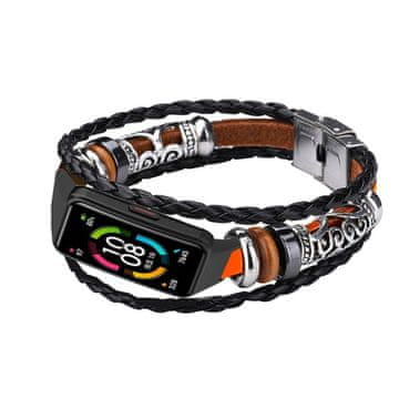 GS Retro kožni remen za Huawei Band 6/Honor Band 6 - smeđi