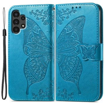 GS Preklopna futrola za Samsung Galaxy A13 4G, leptir, plava