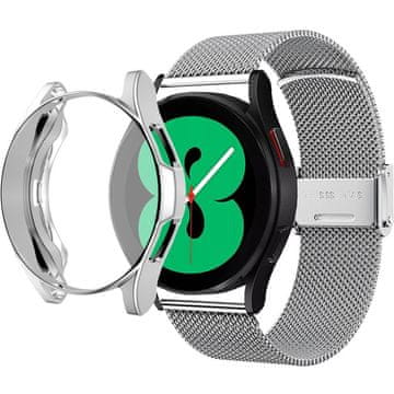 GS Milanska narukvica + futrola sa zaštitnom folijom za Samsung Galaxy Watch 4 40mm, srebrna