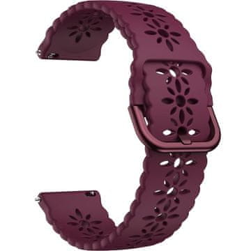 GS Univerzalni silikonski remen 22 mm mekani, izdubljeni, bordo boje
