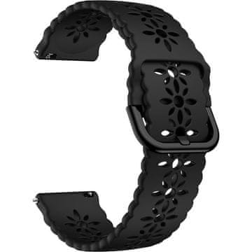 GS Univerzalni silikonski remen 22 mm, mekani, izdubljeni, crni