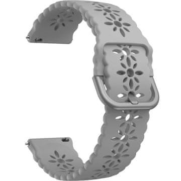 GS Univerzalni silikonski remen 22 mm, mekani, izdubljeni, sivi