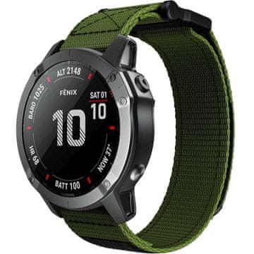 GS Najlonski remen za Garmin 26 mm, zeleni