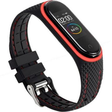 GS Silikonska narukvica za Xiaomi Mi Band 5/6/7/7 NFC, crna/crvena