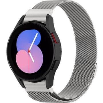 GS Milanska narukvica za Samsung Galaxy Watch 4/5/6/7/FE 40/42/43/44/45/46/47mm, srebrna