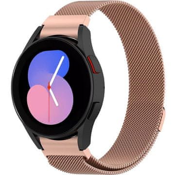 GS Milanska narukvica za Samsung Galaxy Watch 4/5/6/7/FE 40/42/43/44/45/46/47mm, ružičasto-zlatna