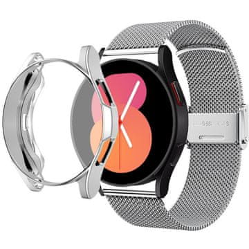 GS Narukvica + futrola sa zaštitnom folijom za Samsung Galaxy Watch 5 44mm, srebrna