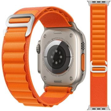 GS Najlonski remen za Apple Watch 1/2/3/4/5/6/7/8/9/10/11/SE Ultra 1/2/3 42/44/45/46/49 mm, narančasta