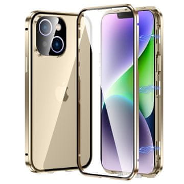 Overboard Futrola za iPhone 14, magnetsko dvostruko staklo, zlatna