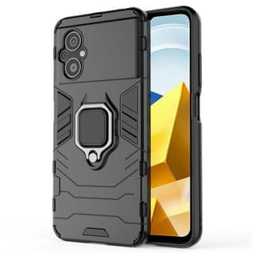 Overboard Futrola za Xiaomi Poco M5 4G, prsten za stalak, crna