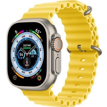 GS Silikonski remen za Apple Watch 1/2/3/4/5/6/7/8/9/10/11/SE Ultra 1/2/3 42/44/45/46/49mm, žuti