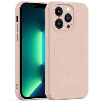 GS Silikonska Mag maska za iPhone 13 Pro, ružičasta za MagSafe