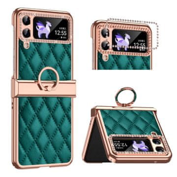 Overboard Futrola za Samsung Galaxy Z Flip 4 5G, Rhombus Grid, zelena