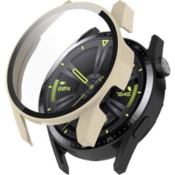 GS 2u1 futrola + kaljeno staklo za Huawei Watch GT 3 46 mm, bež