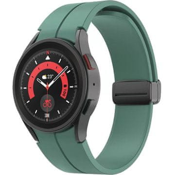 GS Silikonski remen za Samsung Galaxy Watch 4/5/6/7/FE 40/42/43/44/45/46/47 mm, tamnozelene boje