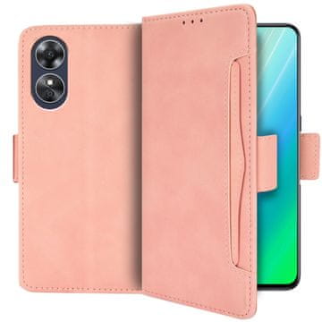 GS Preklopna futrola za Oppo A17, utor za karticu, ružičasta