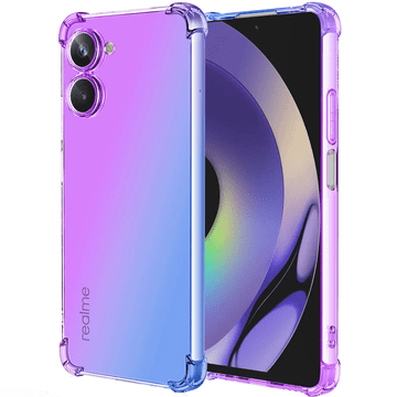 GS Gradientna maskica otporna na padove za Realme 10 4G, ljubičasta/plava