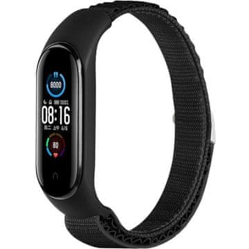 GS Najlonski remen za Xiaomi Mi Band 3/4/5/6/7/7 NFC, crni
