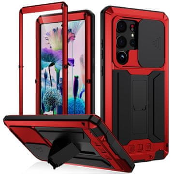 JUST Oklopna futrola za Samsung Galaxy S23 Ultra, CamShield Slide, crvena