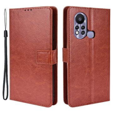 GS Infinix Hot 11s Crazy Horse novčanik s preklopnom futrolom, smeđa