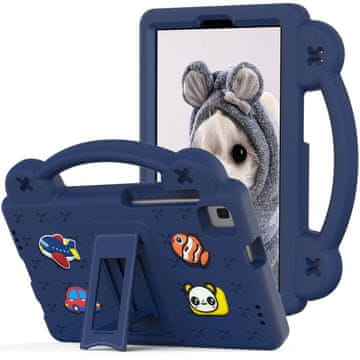 GS Futrola za Samsung Galaxy Tab A7 Lite 8.7 T220/T225, Slatki uzorci, sa stalkom, tamnoplava