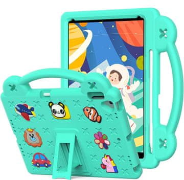 GS Futrola za iPad 10.2" 2021/2020/2019 (9./8./7. gen.) / Air 10.5" 2019 (3. gen.), Slatki uzorci, sa stalkom, Zelena
