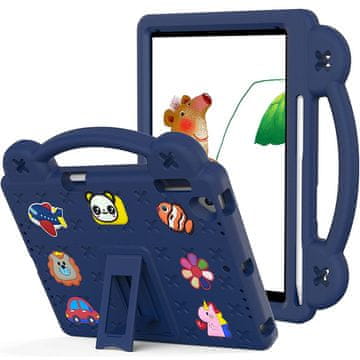 GS Futrola za iPad 9.7" 2018/2017 (6./5. gen.) / Pro 9.7" 2016, Slatki uzorci, sa stalkom, Tamnoplava