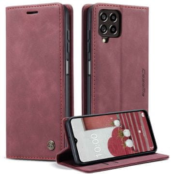 CaseMe futrola za Samsung Galaxy M33 5G, kožna futrola-novčanik, bordo