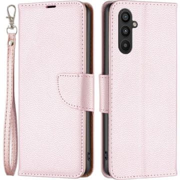GS Preklopna futrola za Samsung Galaxy A34 5G, novčanik s liči magnetom, ružičasto zlatna
