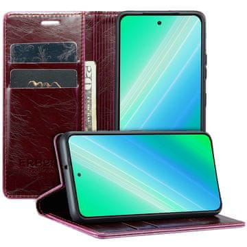 Overboard Preklopna futrola za Samsung Galaxy S23, Waxy Wallet, crvena