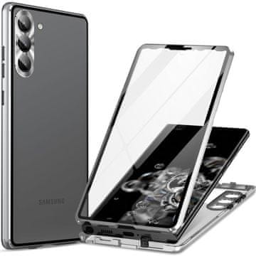 GS Futrola za Samsung Galaxy S23, magnetsko dvostruko staklo, srebrna