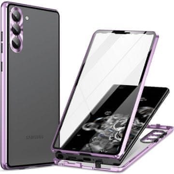 GS Futrola za Samsung Galaxy S23, magnetsko dvostruko staklo, ljubičasta