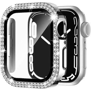GS 2u1 futrola + kaljeno staklo za Apple Watch 7/8/9 45mm, srebrna