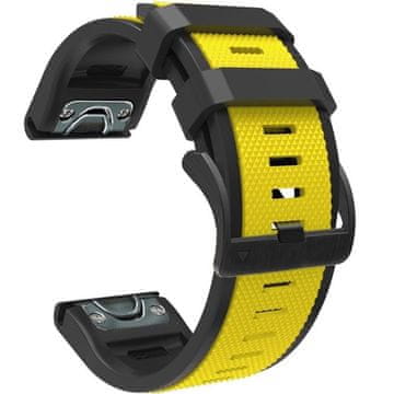 GS Silikonski remen Quickfit 26 mm za Garmin, žuti / crni