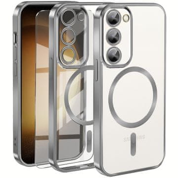 GS Futrola za Samsung Galaxy S23 Plus, Electro MagSafe, srebrna + zaštitno staklo za ekran