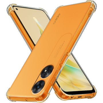 GS Set futrola za Oppo Reno8 T, otporna na padove, prozirna + staklo