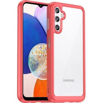 GS Futrola za Samsung Galaxy A14 4G/5G Fusion Hybrid, prozirna/crvena