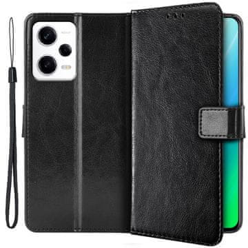 GS Preklopna futrola za Xiaomi Redmi Note 12 5G / POCO X5 5G, novčanik Crazy Horse, crna