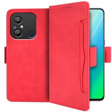 GS Preklopna futrola za Xiaomi Redmi 12C, utor za karticu, crvena