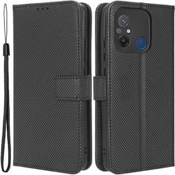 GS Preklopna futrola za Xiaomi Redmi 12C, novčanik, pametni magnet, crna