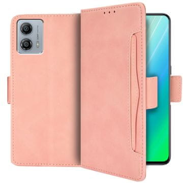 GS Preklopna futrola za Motorola Moto G53 5G, utor za karticu, ružičasta