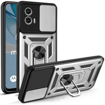 GS Oklopna futrola za Motorola Moto G53 5G, CamShield Slide, srebrna