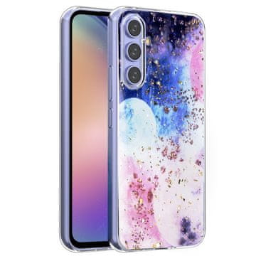 GS Set zlatnih glamuroznih futrola za Samsung Galaxy A54, Galaxy + 2x staklo