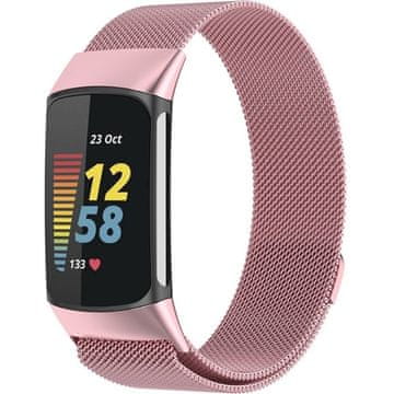 GS Milanski remen za Fitbit Charge 5, roza