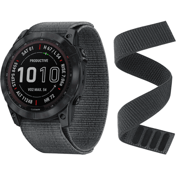 GS Najlonski remen za Garmin Fenix 3/3HR/5X/6X/6X Pro/7X/7X Solar, sivi