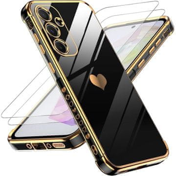GS Futrola za Samsung Galaxy A54 5G, Electro heart, crna + 2x 9H staklo