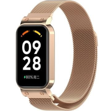 GS Milanska narukvica za Xiaomi Redmi Smart Band 2 / Xiaomi Smart Mi Band 8 Active, ružičasto zlatna